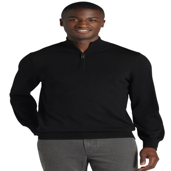 Jos. A. Bank Other - NWT Jos. A Bank Black Merino Wool Sweater 1/4-Zip Tailored Fit Size 2XLT